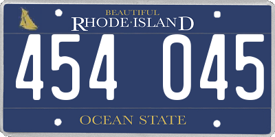 RI license plate 454045