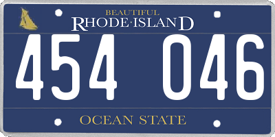 RI license plate 454046