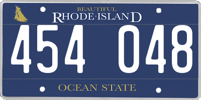 RI license plate 454048