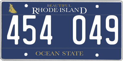 RI license plate 454049