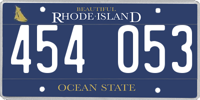 RI license plate 454053