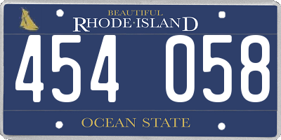 RI license plate 454058