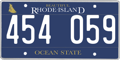 RI license plate 454059