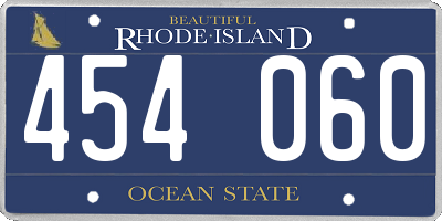 RI license plate 454060