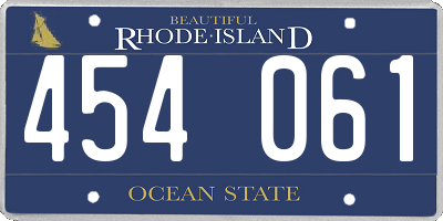 RI license plate 454061