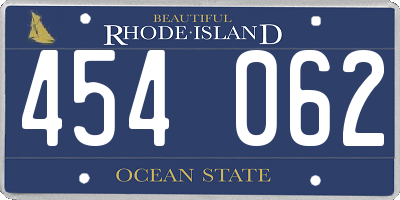 RI license plate 454062