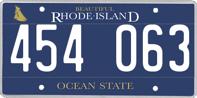 RI license plate 454063