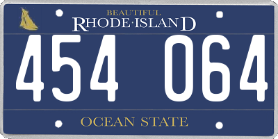 RI license plate 454064