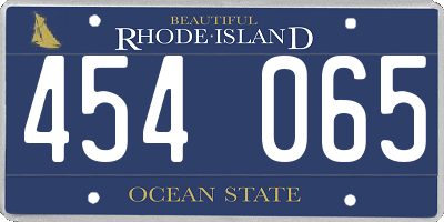 RI license plate 454065