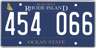 RI license plate 454066