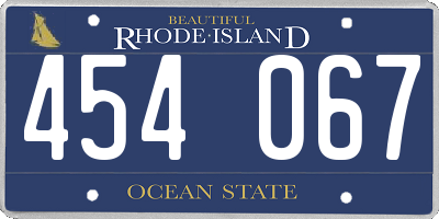 RI license plate 454067