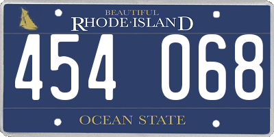 RI license plate 454068