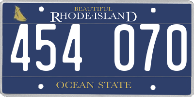 RI license plate 454070