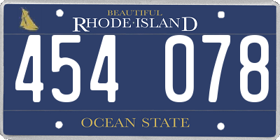 RI license plate 454078