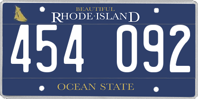RI license plate 454092