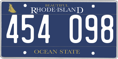 RI license plate 454098