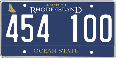 RI license plate 454100