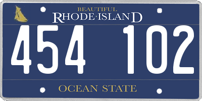 RI license plate 454102