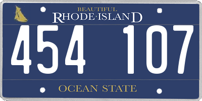 RI license plate 454107