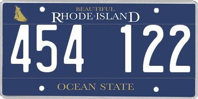 RI license plate 454122