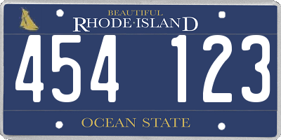 RI license plate 454123