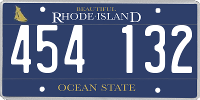RI license plate 454132