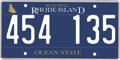 RI license plate 454135