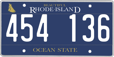 RI license plate 454136