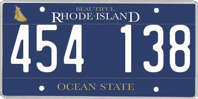RI license plate 454138