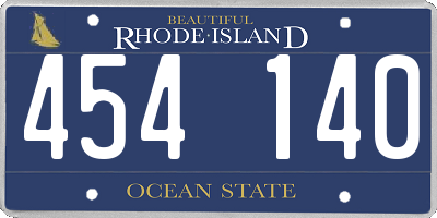 RI license plate 454140