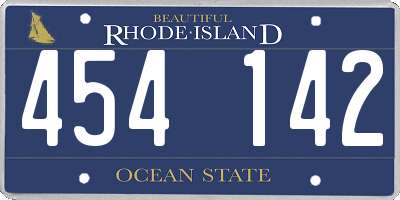 RI license plate 454142