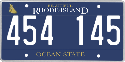 RI license plate 454145