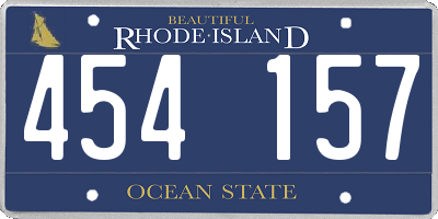 RI license plate 454157