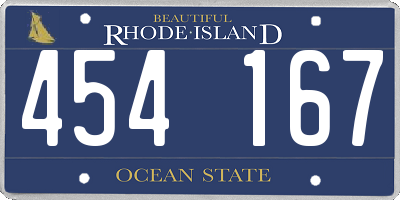 RI license plate 454167