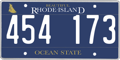 RI license plate 454173