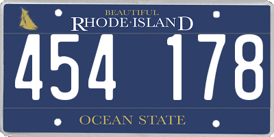RI license plate 454178
