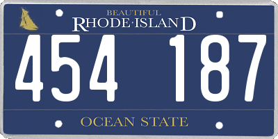 RI license plate 454187