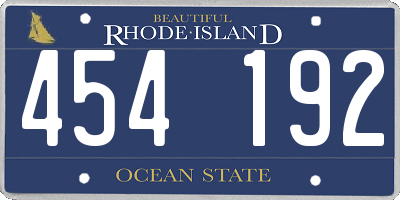 RI license plate 454192