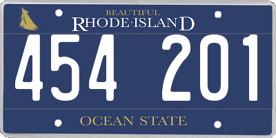 RI license plate 454201
