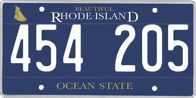 RI license plate 454205