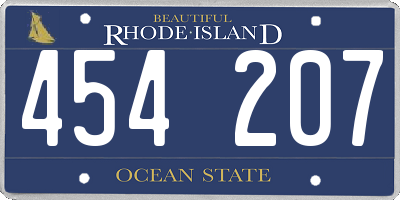 RI license plate 454207