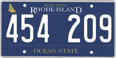 RI license plate 454209