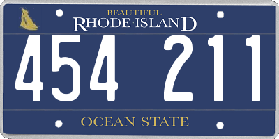 RI license plate 454211