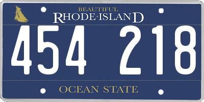 RI license plate 454218