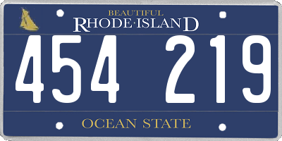 RI license plate 454219