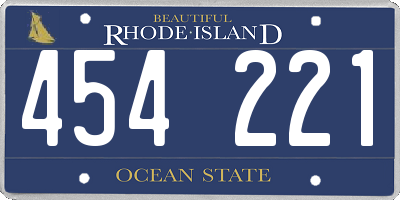 RI license plate 454221