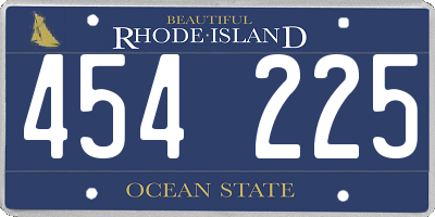 RI license plate 454225