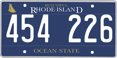 RI license plate 454226