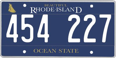 RI license plate 454227