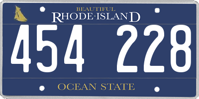 RI license plate 454228